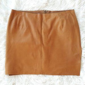 Dolce and Gabbana Vintage Mini Skirt Leather Brown